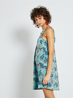 Robe courte imprimée tropique - Kiabi