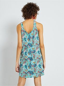 Robe courte imprimée tropique - Kiabi