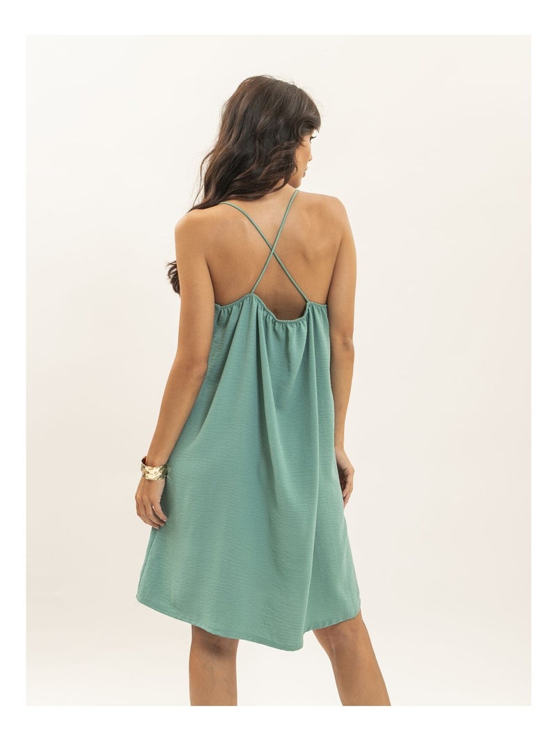 Robe courte IZOLDA Vert pistache - Kiabi