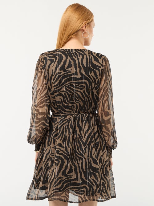 Robe courte 'JDY' en voile avec fils brillants - Kiabi