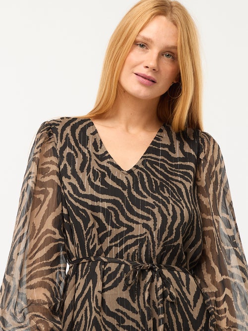 Robe courte 'JDY' en voile avec fils brillants - Kiabi