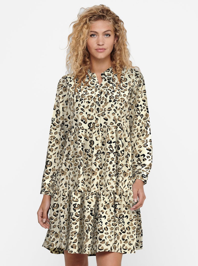 Robe courte 'JDY' imprimée Beige - Kiabi