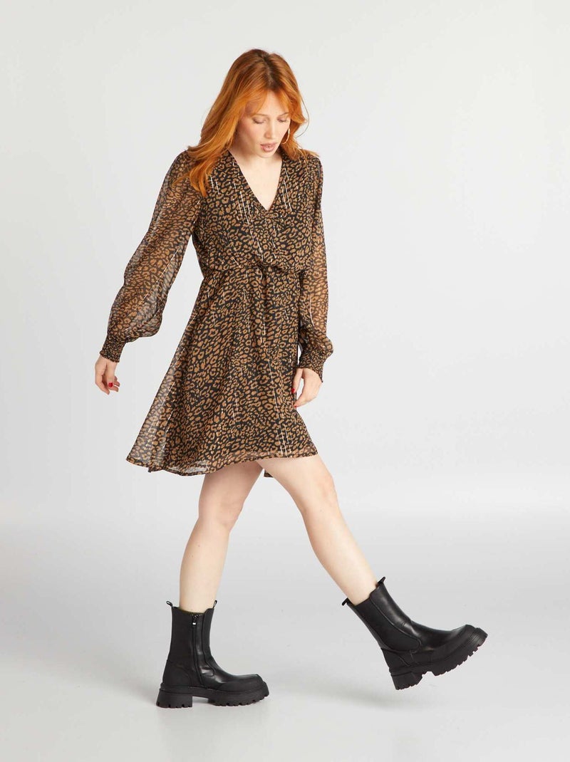 Robe courte 'JDY' léopard - Kiabi