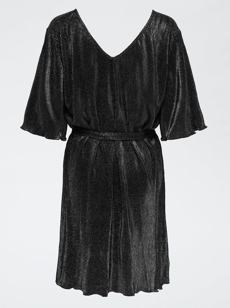 Robe courte 'JDY' plissée uni Noir - Kiabi