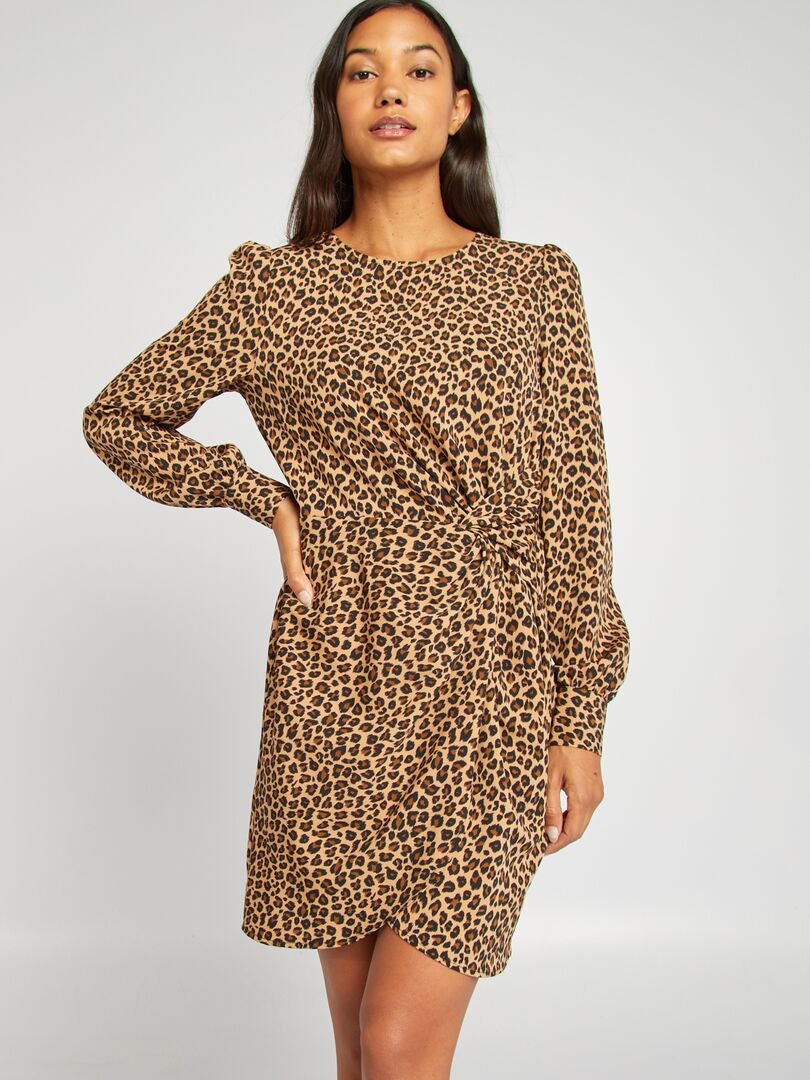 Robe courte leopard sale