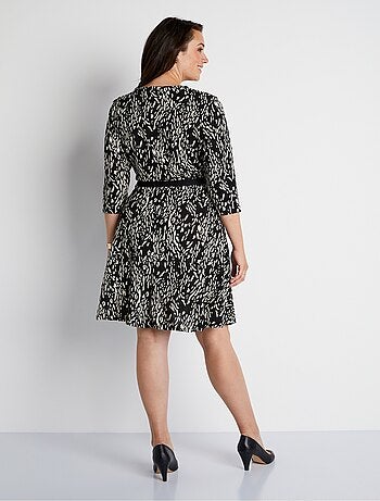 Robe courte maille chaude imprimée