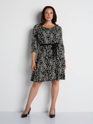 Robe courte maille chaude imprimée