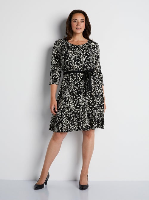 Robe courte maille chaude imprimée - Kiabi