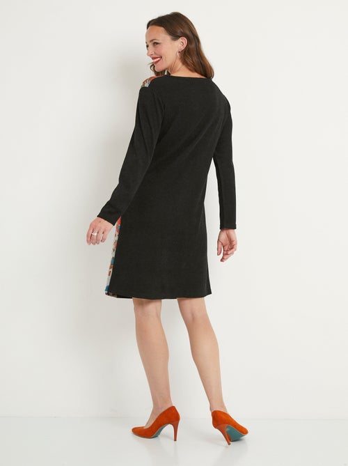 Robe courte maille fantaisie col rond - Afibel - Kiabi