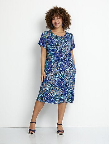 Robe courte maille imprimée - Afibel