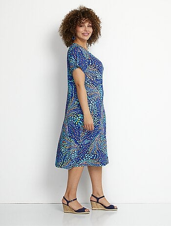 Robe courte maille imprimée