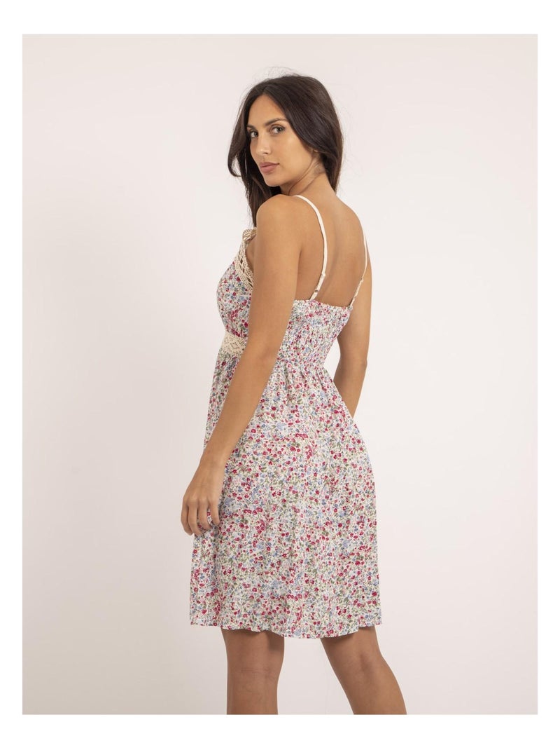 Robe courte motifs IBASS Rose - Kiabi