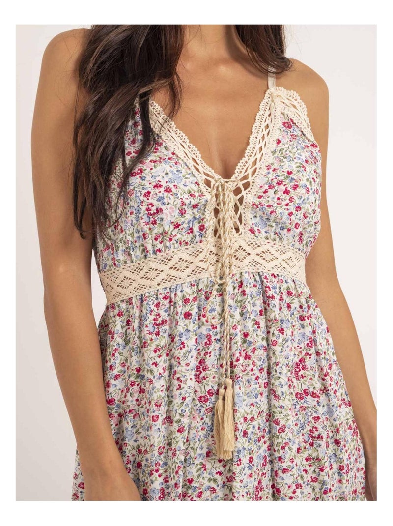 Robe courte motifs IBASS Rose - Kiabi