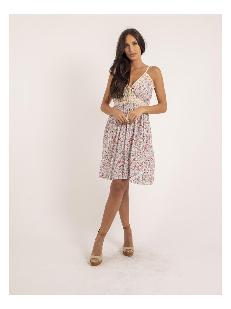 Robe courte motifs IBASS Rose - Kiabi