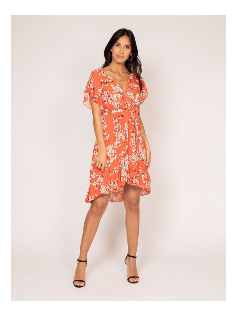 Robe courte motifs IBOU Orange - Kiabi
