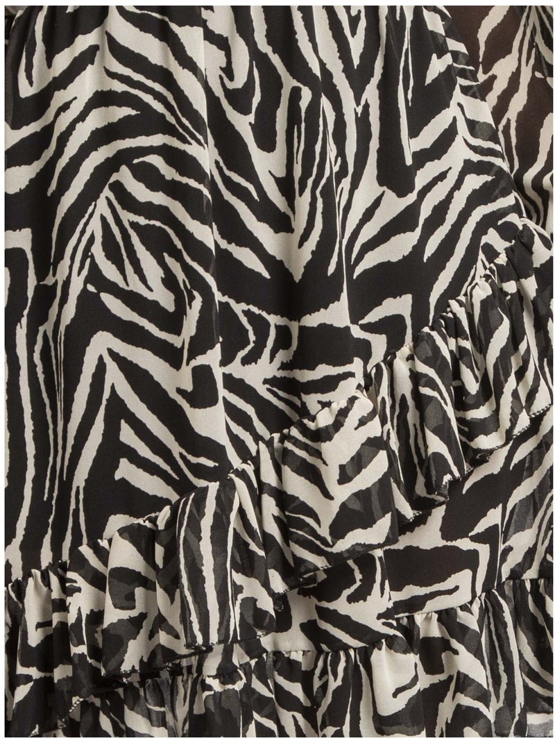 Robe courte motifs ICHANA Noir - Kiabi