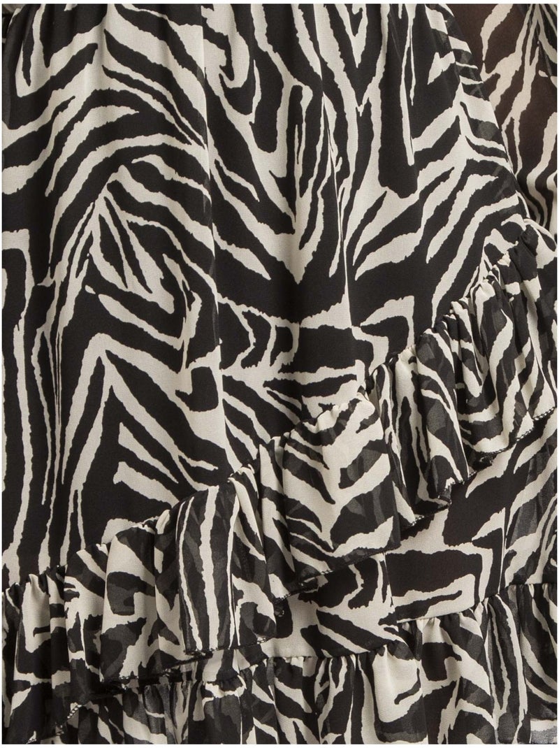 Robe courte motifs ichana zebre Noir - Kiabi