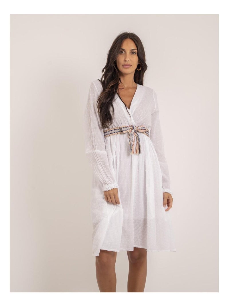 Robe courte motifs IGARD Blanc - Kiabi
