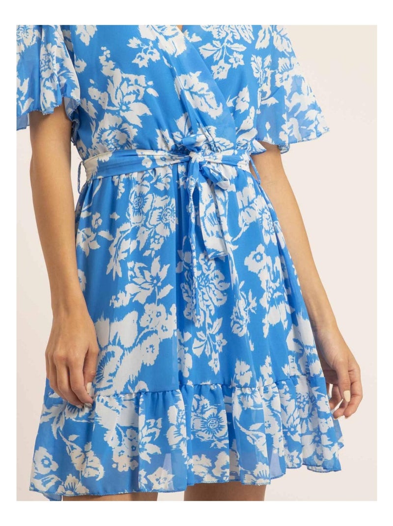 Robe courte motifs IGLESS Bleu - Kiabi