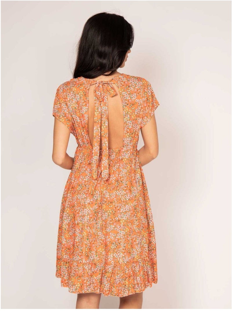 Robe courte motifs IJONA Orange - Kiabi