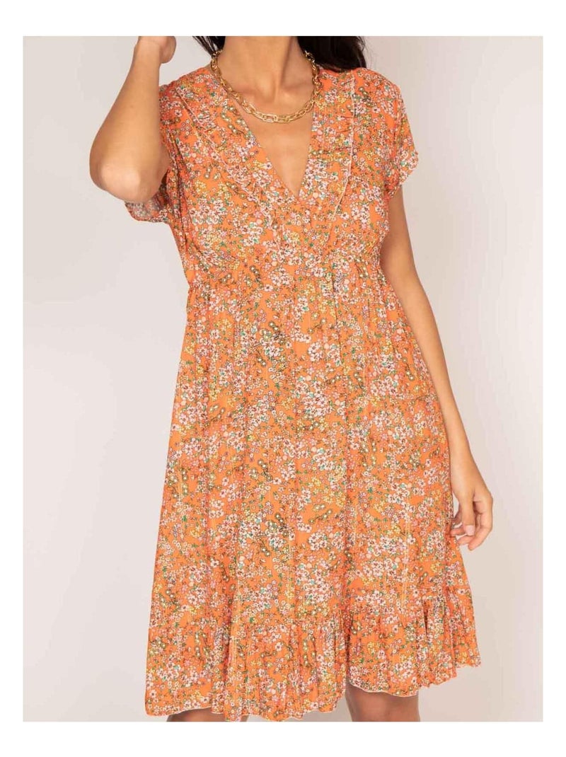 Robe courte motifs IJONA Orange - Kiabi