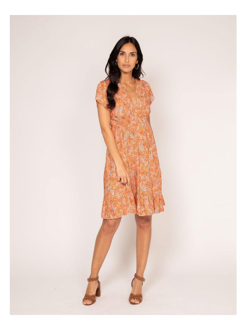 Robe courte motifs IJONA Orange - Kiabi