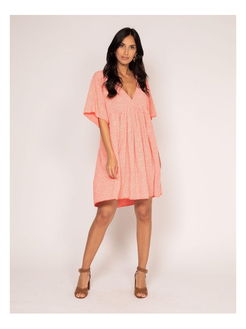 Robe courte motifs ILIDY Orange corail - Kiabi