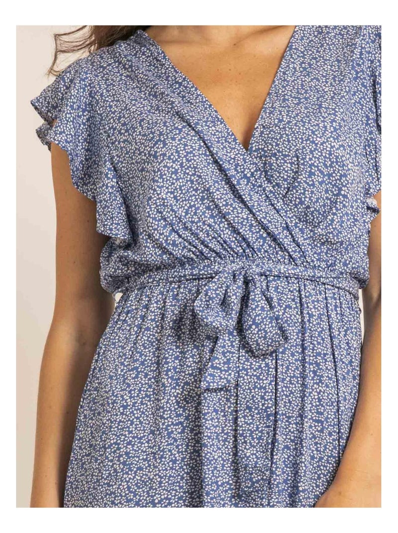 Robe courte motifs ILOFTI Bleu - Kiabi