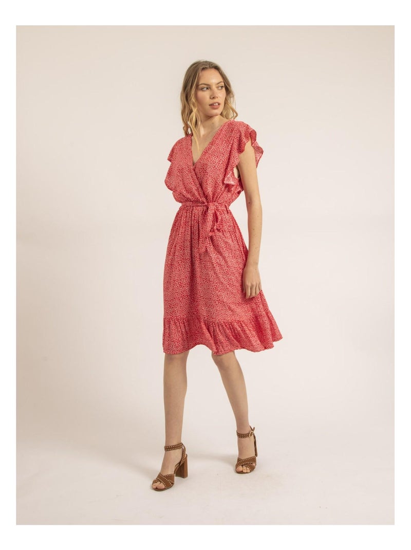 Robe courte motifs ILOFTI Rouge - Kiabi