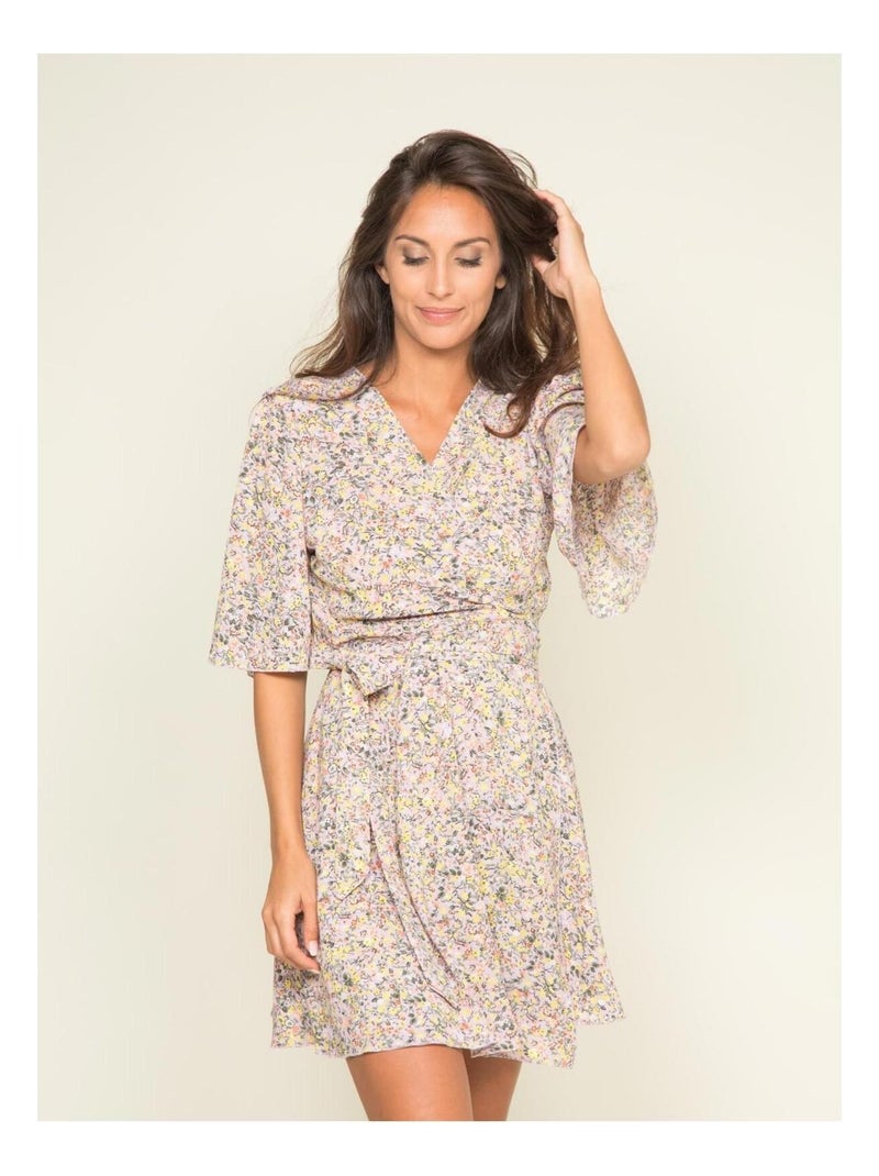 Robe courte motifs IMAGIN Beige - Kiabi