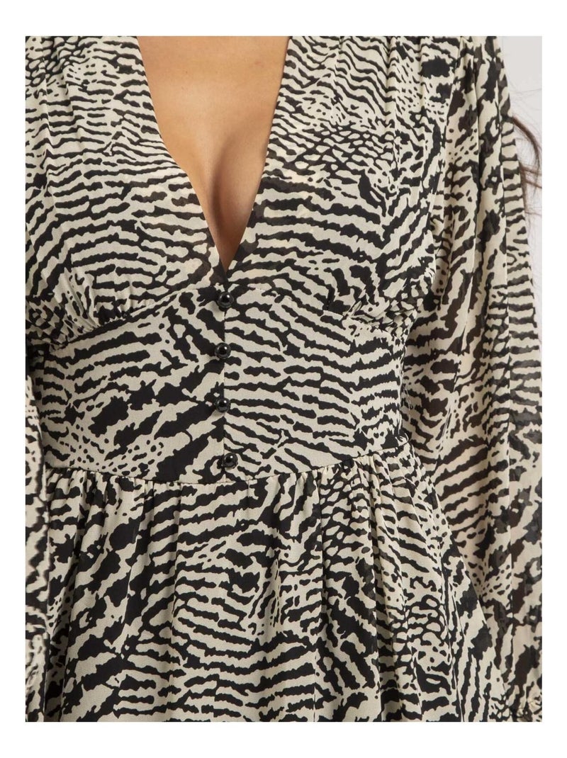 Robe courte motifs IMANOL Blanc - Kiabi