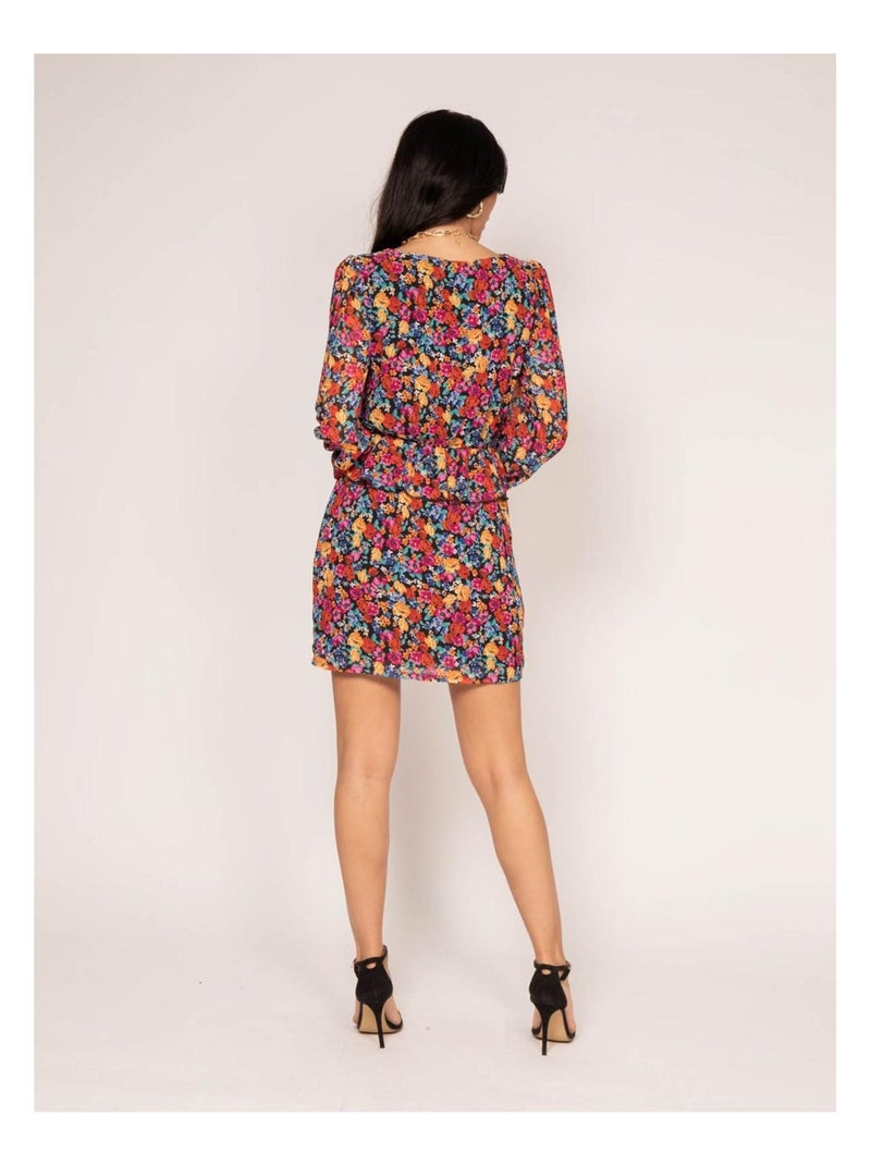 Robe courte motifs IMKIE Noir - Kiabi