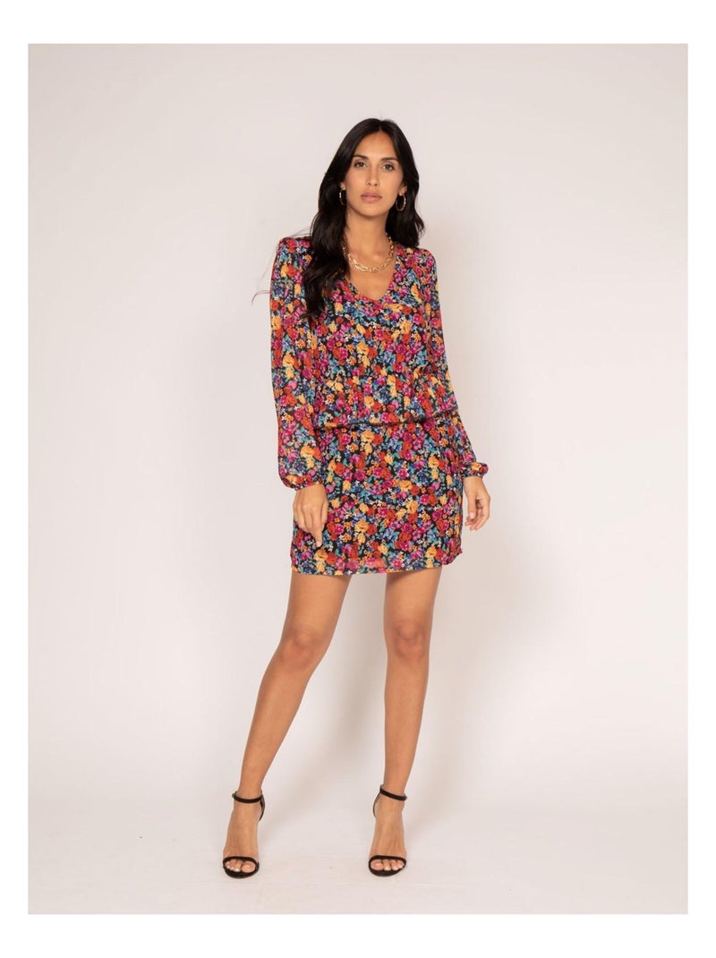 Robe courte motifs IMKIE Noir - Kiabi