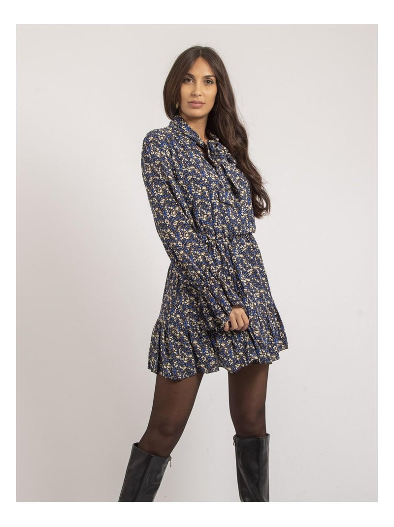Robe courte motifs INTACK Bleu - Kiabi