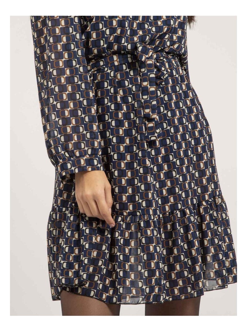 Robe courte motifs IPERTIA Bleu marine - Kiabi