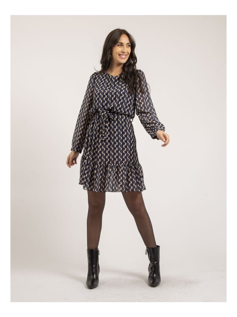 Robe courte motifs IPERTIA Bleu marine - Kiabi