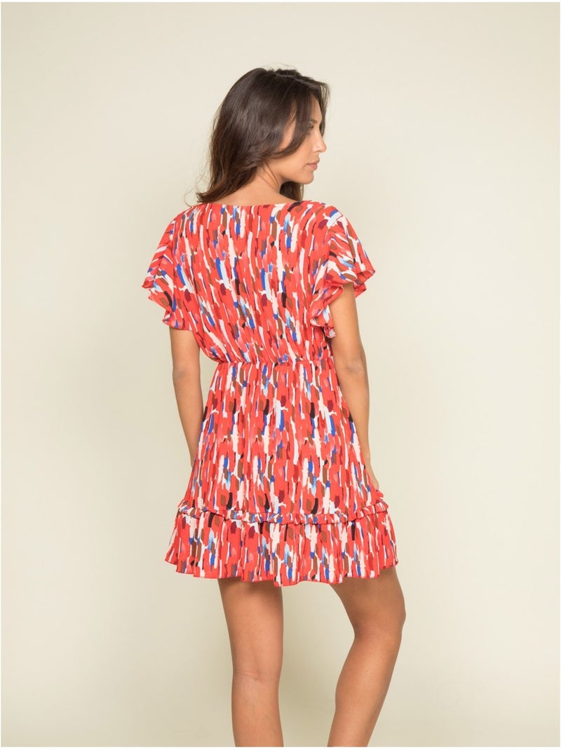 Robe courte motifs ired Rouge - Kiabi