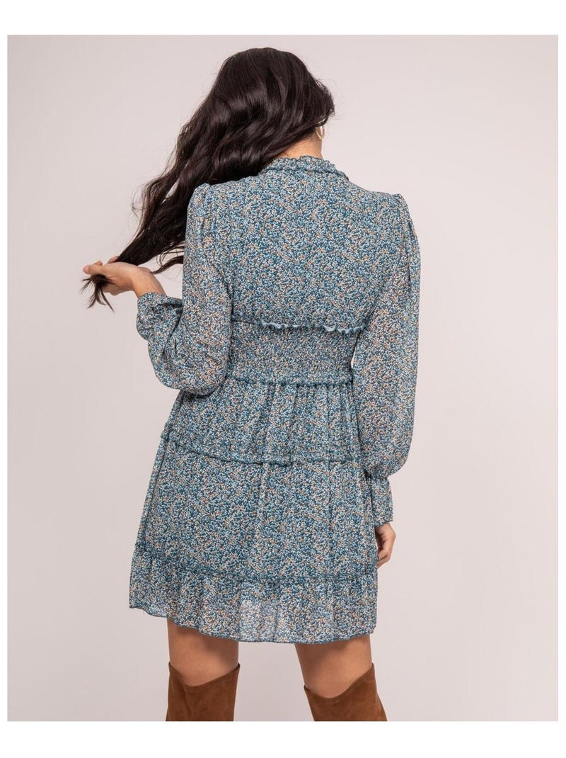 Robe courte motifs ISMAELLE Bleu - Kiabi