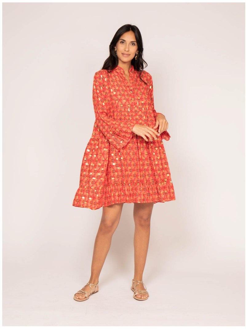 Robe courte motifs ISTHER Rouge - Kiabi