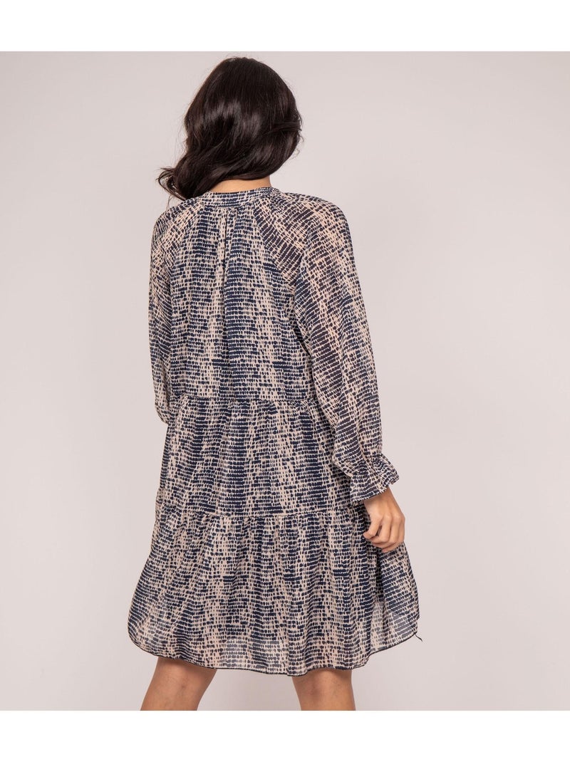 Robe courte motifs ITZEL Bleu - Kiabi