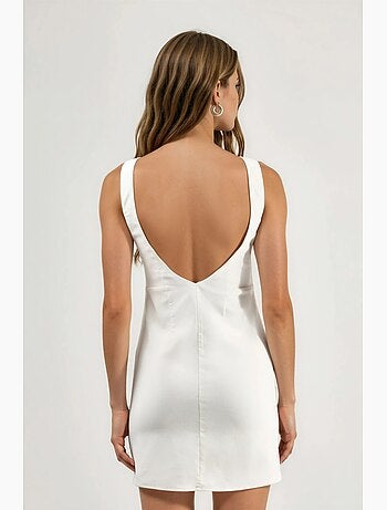 Robe courte moulante à col rond hiccup