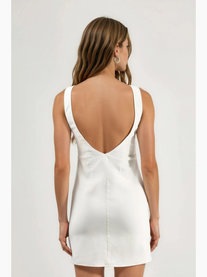 Robe courte moulante à col rond hiccup Blanc - Kiabi