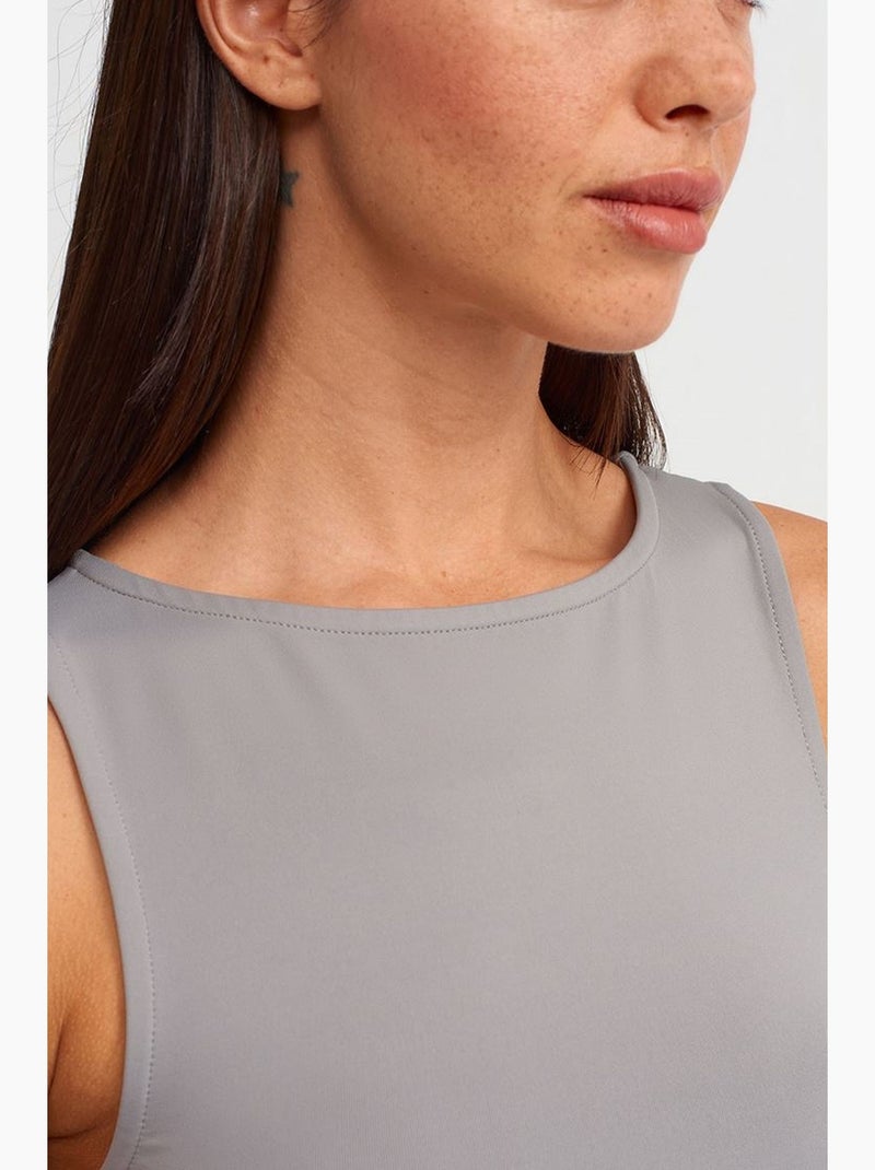 Robe courte moulante avec drapé dilvin Gris - Kiabi
