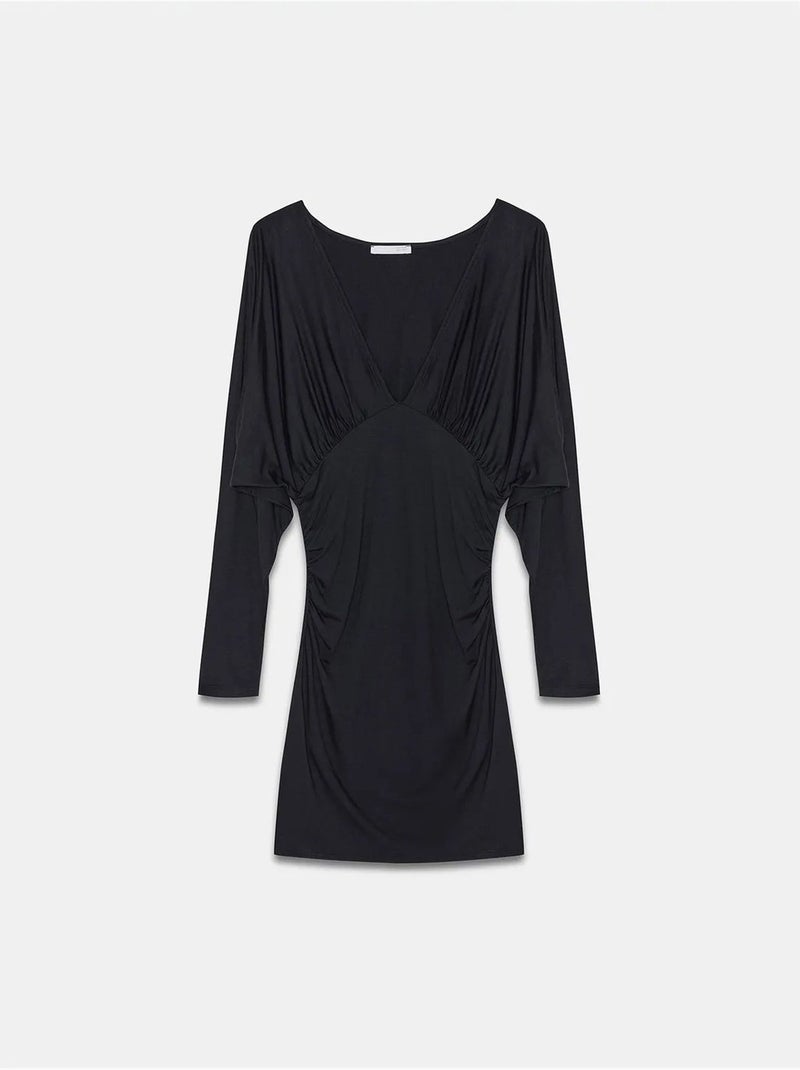 Robe courte moulante avec drapé dilvin Noir - Kiabi