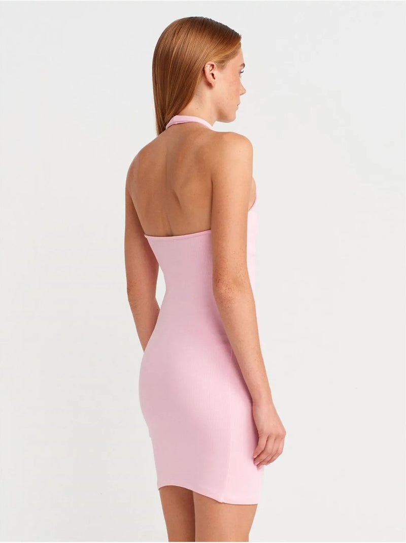 Robe courte moulante côtelée dilvin Rose clair - Kiabi