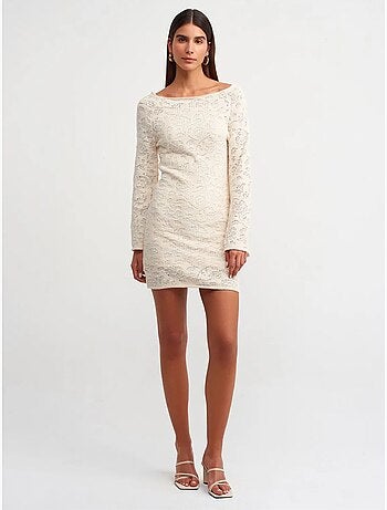 Robe courte moulante en dentelle dilvin