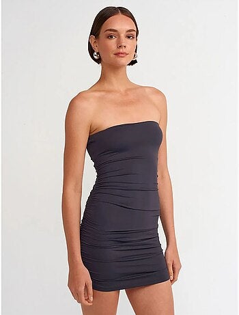 Robe courte moulante sans bretelles dilvin