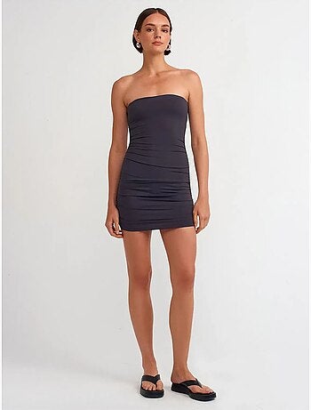 Robe courte moulante sans bretelles dilvin