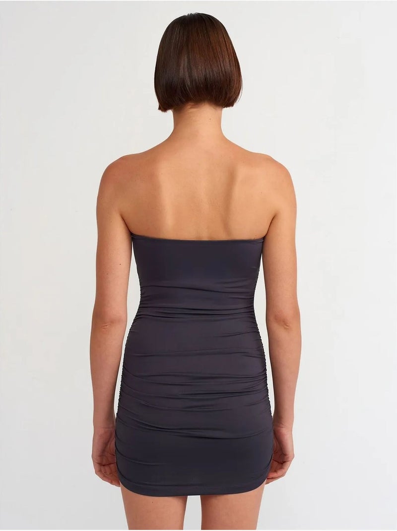 Robe courte moulante sans bretelles dilvin Bleu marine - Kiabi