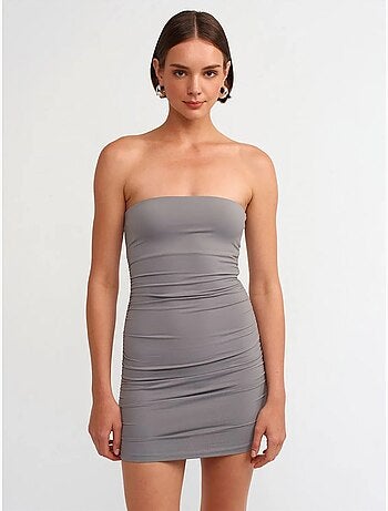 Robe courte moulante sans bretelles dilvin